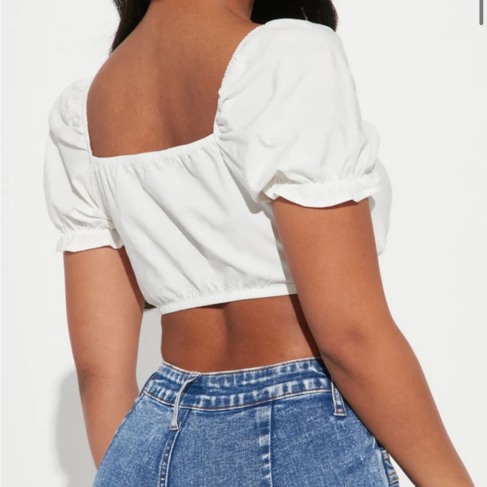 Puff Sleeve Crop Top - Picture 4 of 4